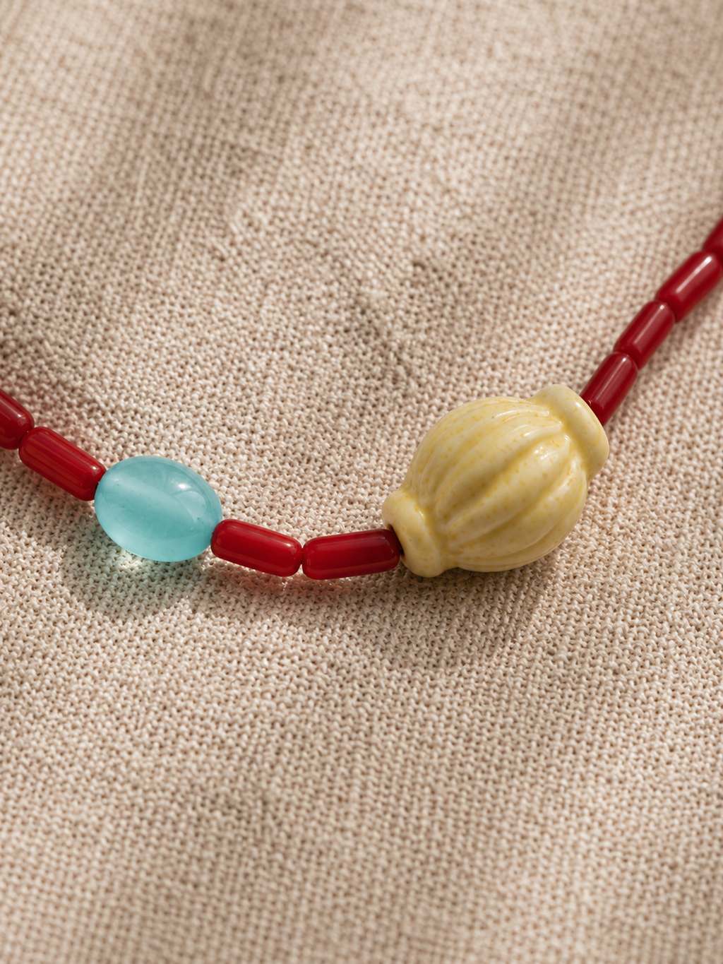 Sicilian Lemon Ceramic Beaded Necklace