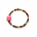 Anther House Beaded bracelet with a pink bead on a white background Made in Philly