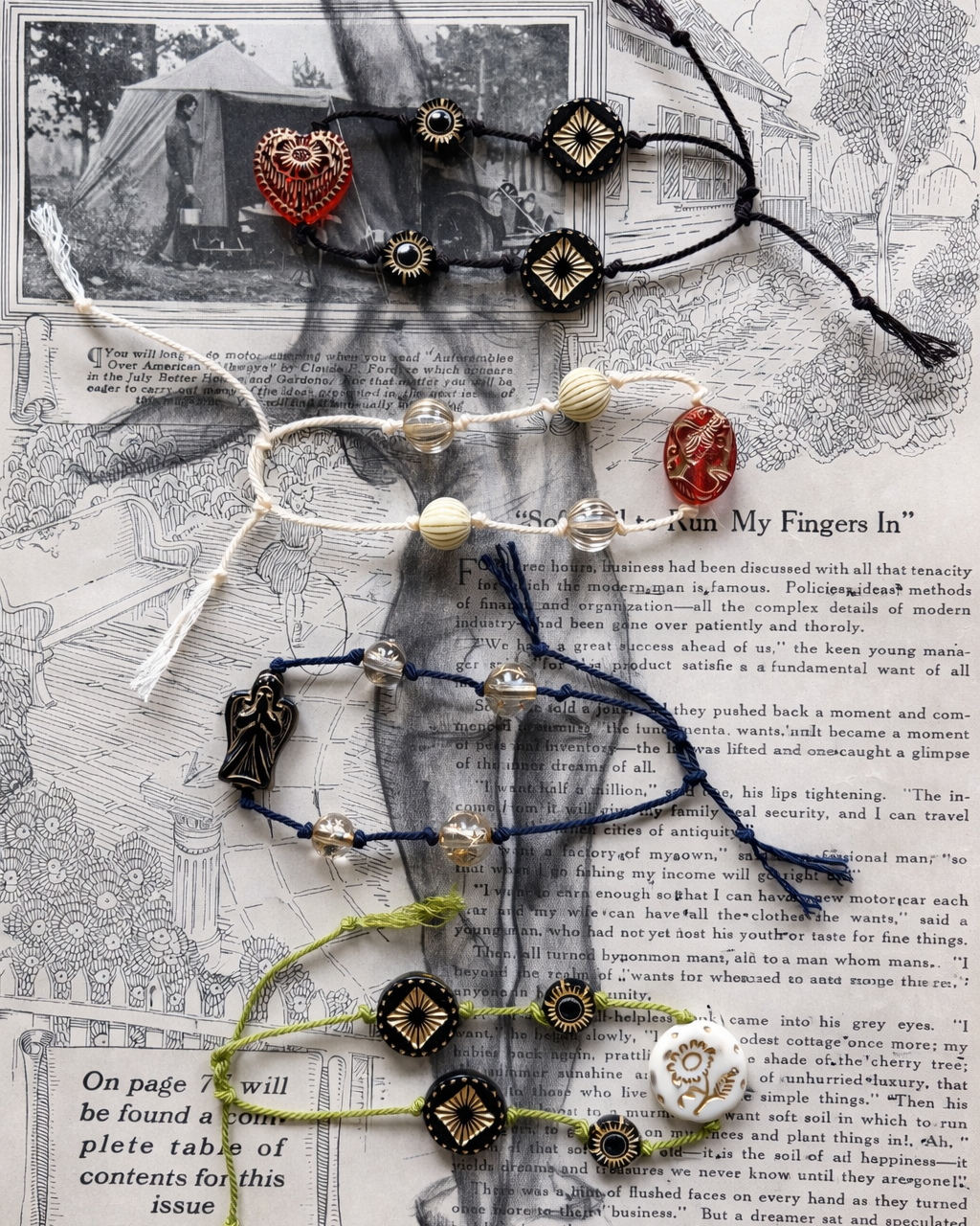 Anther House Czech Bracelets with decorative elements Handmade in Philadelphia