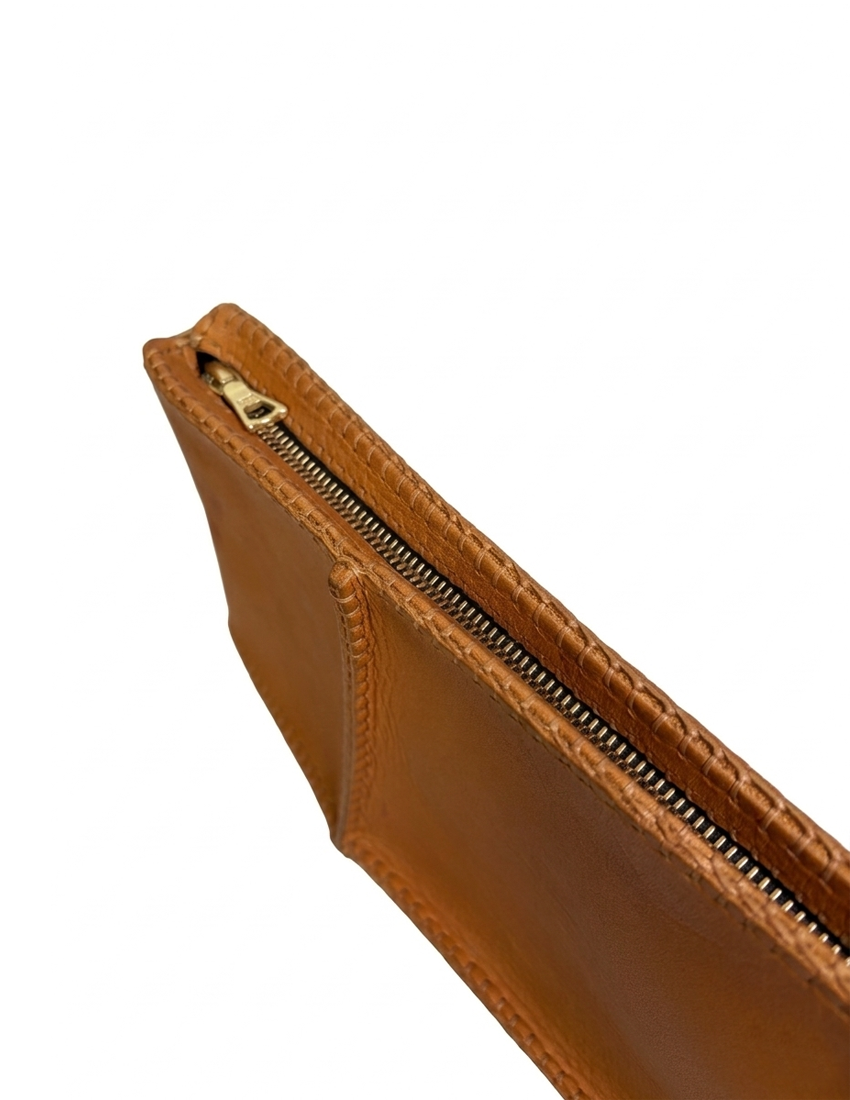 Handmade in Philly Leather Clutch – 100% Cowhide Leather Zippered Pouch